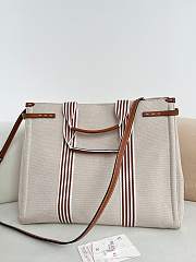 Valentino Garavani Antibes Canvas Bag Brown 41x33x20cm - 3