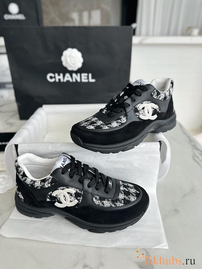 Chanel Black Tweed Sneaker - 1