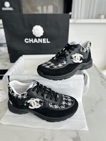 Chanel Black Tweed Sneaker