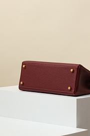 Hermes Kelly 25 Red Wine Togo Gold 25cm - 5