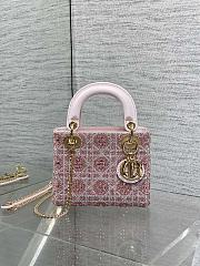 Dior Mini Lady Bag Multicolor Pink 17cm - 1