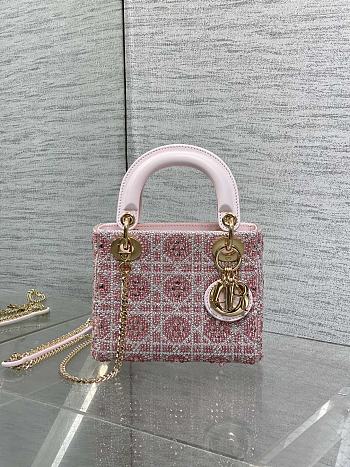 Dior Mini Lady Bag Multicolor Pink 17cm