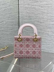 Dior Mini Lady Bag Multicolor Pink 17cm - 4