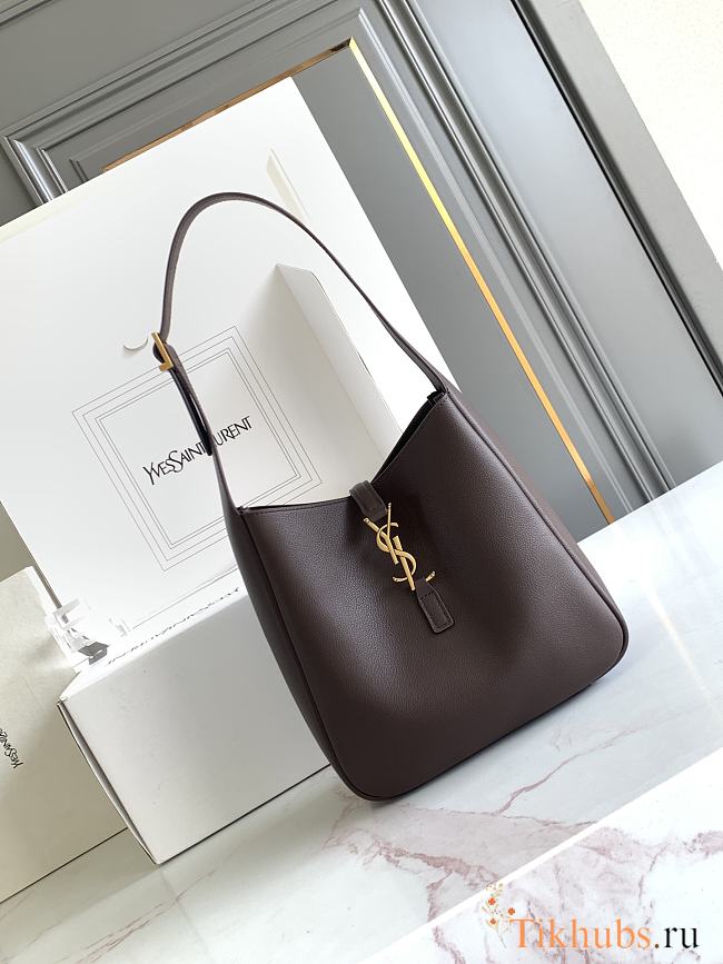 YSL LE 5 À 7 Small Brown Leather 23x22x8.5cm - 1