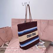 Miu Miu Raffia-effect Woven Tote Bag 40x34x16cm - 6
