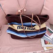 Miu Miu Raffia-effect Woven Tote Bag 40x34x16cm - 5