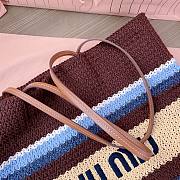 Miu Miu Raffia-effect Woven Tote Bag 40x34x16cm - 3