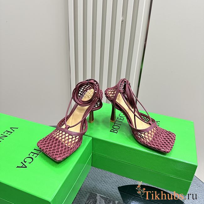 Bottega Veneta Stretch Lace-Up Sandal Red Wine 9cm - 1