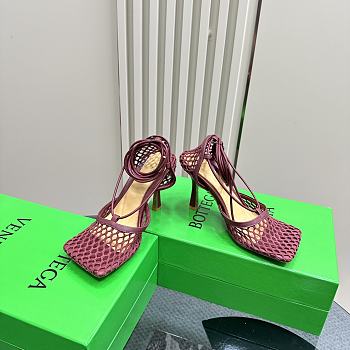 Bottega Veneta Stretch Lace-Up Sandal Red Wine 9cm