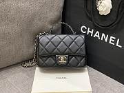 Chanel Top Handle Black Bag Lambskin 14x19x8.5cm - 1
