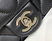 Chanel Top Handle Black Bag Lambskin 14x19x8.5cm - 4