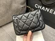 Chanel Top Handle Black Bag Lambskin 14x19x8.5cm - 2