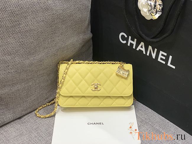 Chanel Wallet On Chain Yellow Caviar 18.5x11x6.5cm - 1