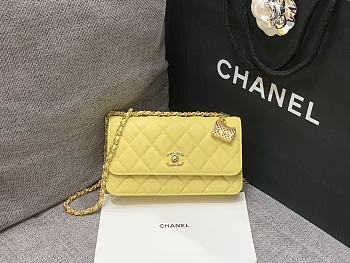 Chanel Wallet On Chain Yellow Caviar 18.5x11x6.5cm