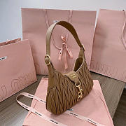 Miu Miu Brownish Beige Leather Shoulder Bag 29x15x4cm - 6