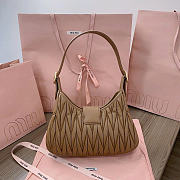 Miu Miu Brownish Beige Leather Shoulder Bag 29x15x4cm - 5