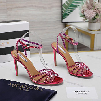 Aquazzura Tequila 105 Sandals Metallic Pink Heel