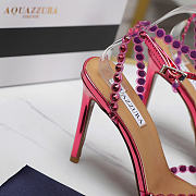Aquazzura Tequila 105 Sandals Metallic Pink Heel - 5