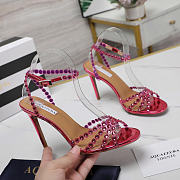 Aquazzura Tequila 105 Sandals Metallic Pink Heel - 4