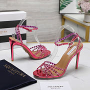 Aquazzura Tequila 105 Sandals Metallic Pink Heel - 3