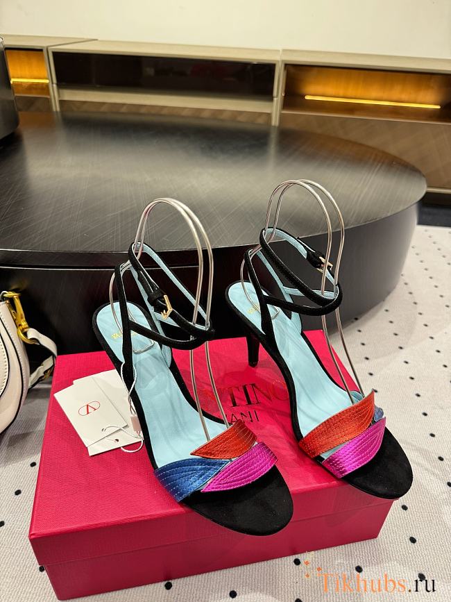 Valentino Suede & Leather Sandal Heel 6cm - 1