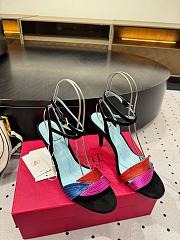 Valentino Suede & Leather Sandal Heel 6cm - 1