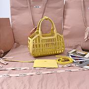 Miu Miu Leather Basket Lemon Yellow 24x125x9cm - 3