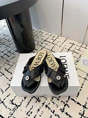 Loewe Toy Panta Toe Post Sandal Lambskin Black - 1
