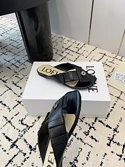 Loewe Toy Panta Toe Post Sandal Lambskin Black - 5
