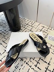 Loewe Toy Panta Toe Post Sandal Lambskin Black - 3