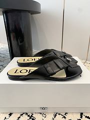 Loewe Toy Panta Toe Post Sandal Lambskin Black - 4