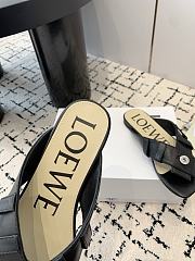 Loewe Toy Panta Toe Post Sandal Lambskin Black - 2