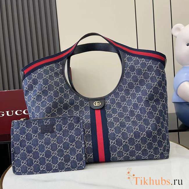 Gucci Giglio Large Tote Bag Blue 60x47x16cm - 1