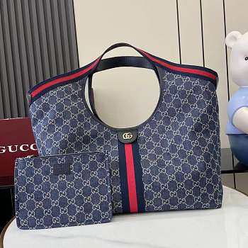 Gucci Giglio Large Tote Bag Blue 60x47x16cm