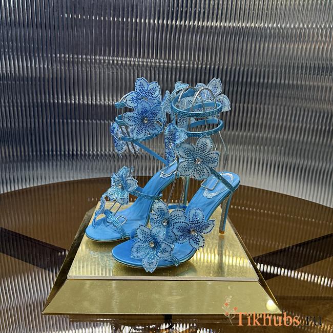 René Caovilla Floriane Blue Sandals Heel 10cm - 1