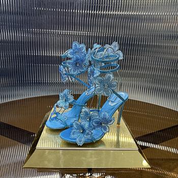 René Caovilla Floriane Blue Sandals Heel 10cm