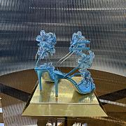 René Caovilla Floriane Blue Sandals Heel 10cm - 3