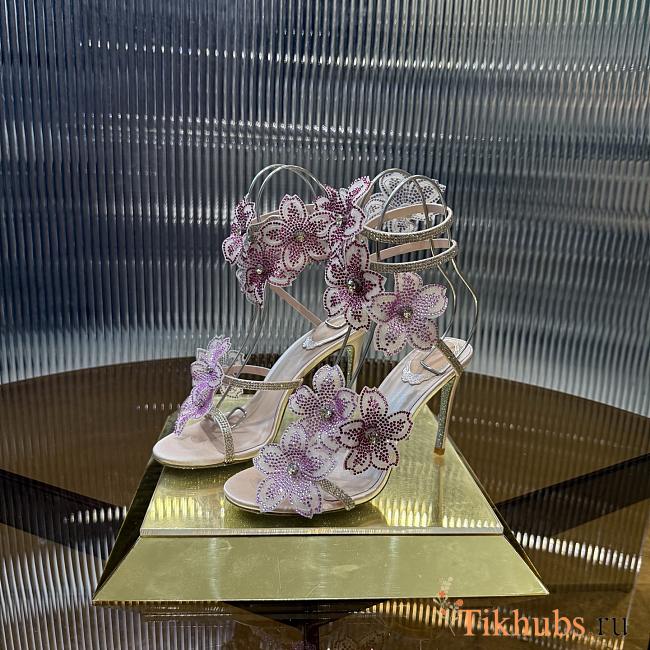 René Caovilla Floriane Purple Sandals Heel 10cm - 1