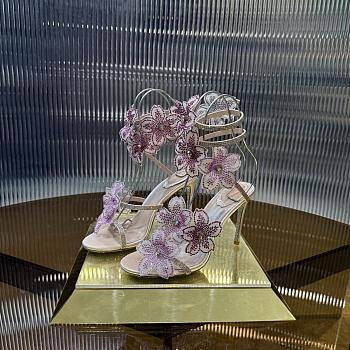 René Caovilla Floriane Purple Sandals Heel 10cm