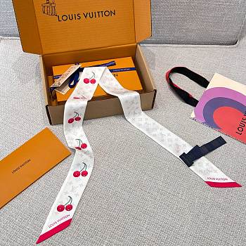 Louis Vuitton LV x TM Cherry White Long Scarf 120x5cm