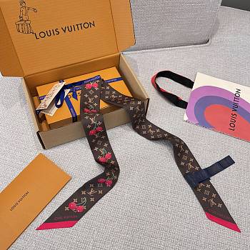 Louis Vuitton LV x TM Cherry Brown Long Scarf 120x5cm