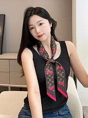 Louis Vuitton LV x TM Cherry Brown Long Scarf 120x5cm - 2