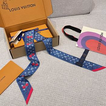 Louis Vuitton LV x TM Cherry Blue Long Scarf 120x5cm