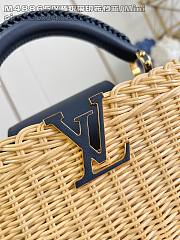 Louis Vuitton LV Mini Capucines Raffia Navy Blue 21x8x14cm - 4