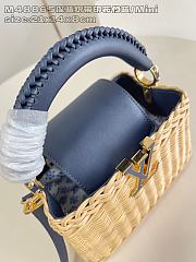 Louis Vuitton LV Mini Capucines Raffia Navy Blue 21x8x14cm - 2
