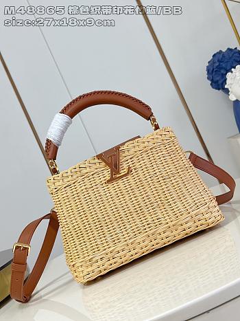 Louis Vuitton LV Capucines BB Raffia Brown 27x9x18cm