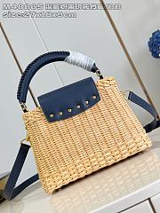 Louis Vuitton LV Capucines BB Raffia Nvay Blue 27x9x18cm - 5