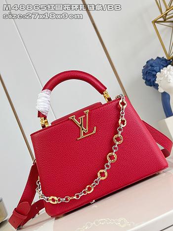 Louis Vuitton LV Red Capucines BB 27x18x9cm