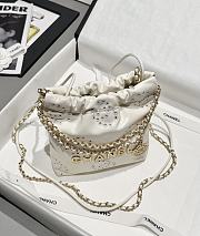 Chanel 22 Mini Handbag Calfskin Gold White 23x18.5x6cm - 6