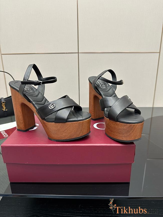 Gucci Women's Platform Sandal Black Heel 13cm - 1